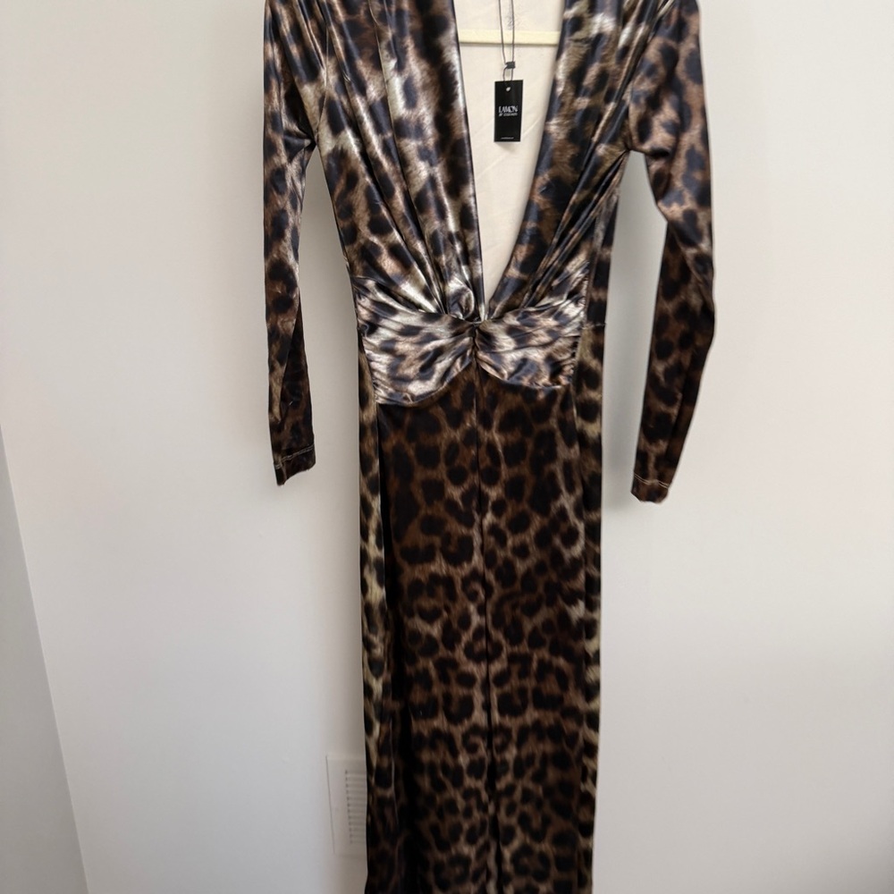 Leslie Amon  Amanda Maxi Dress in Leopard size s new with tags - Picture 3 of 11